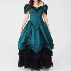 Vintage Iridescent Blue Dress by Alfred Angelo.